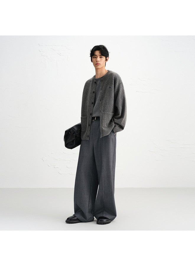 Waxbird Men's 2025 Autumn Round Neck Puppy Embroidery Textured Brushed Yarn Cardigan Men's Sweater - Image 3