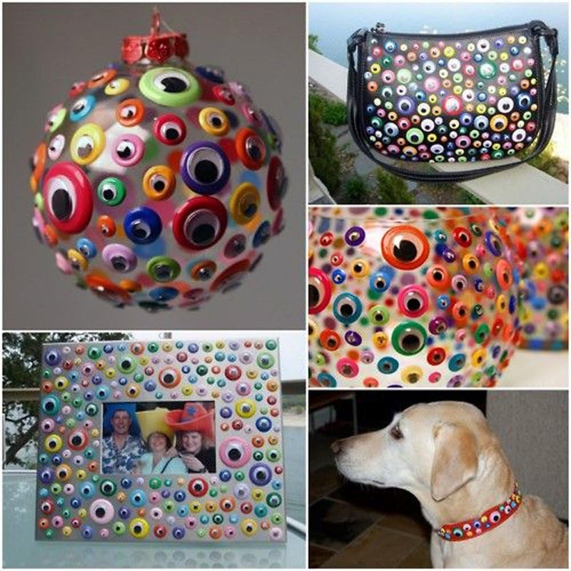 CCINEE 500 Pieces 6-12 mm Wiggle Eyes Multi Color Googly Eyes with Self Adhesive Eyelash Googly Eyes for Craft Making - Image 5