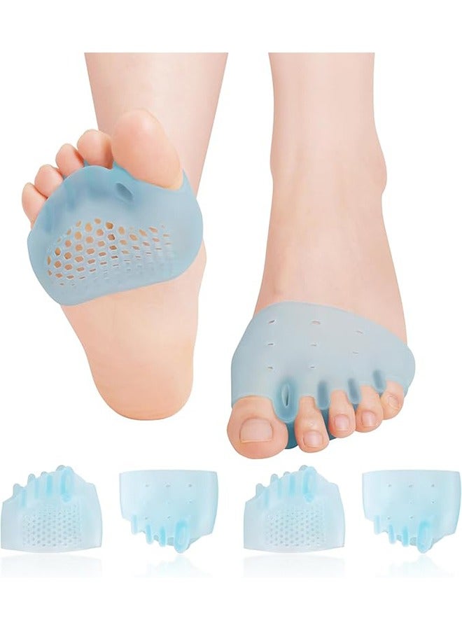 Metatarsal Pads (2 Pairs), Soft And Durable Foot Pads For Men And Women, Gel Toe Separator Pads For Mortons Neuroma, Blisters, Calluses, Metatarsal Foot Pain Relief - Blue - Image 1