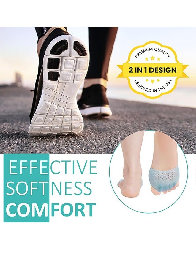 Metatarsal Pads (2 Pairs), Soft And Durable Foot Pads For Men And Women, Gel Toe Separator Pads For Mortons Neuroma, Blisters, Calluses, Metatarsal Foot Pain Relief - Blue - Image 2