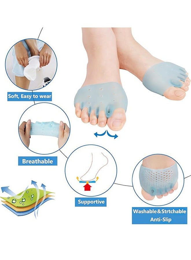 Metatarsal Pads (2 Pairs), Soft And Durable Foot Pads For Men And Women, Gel Toe Separator Pads For Mortons Neuroma, Blisters, Calluses, Metatarsal Foot Pain Relief - Blue - Image 3