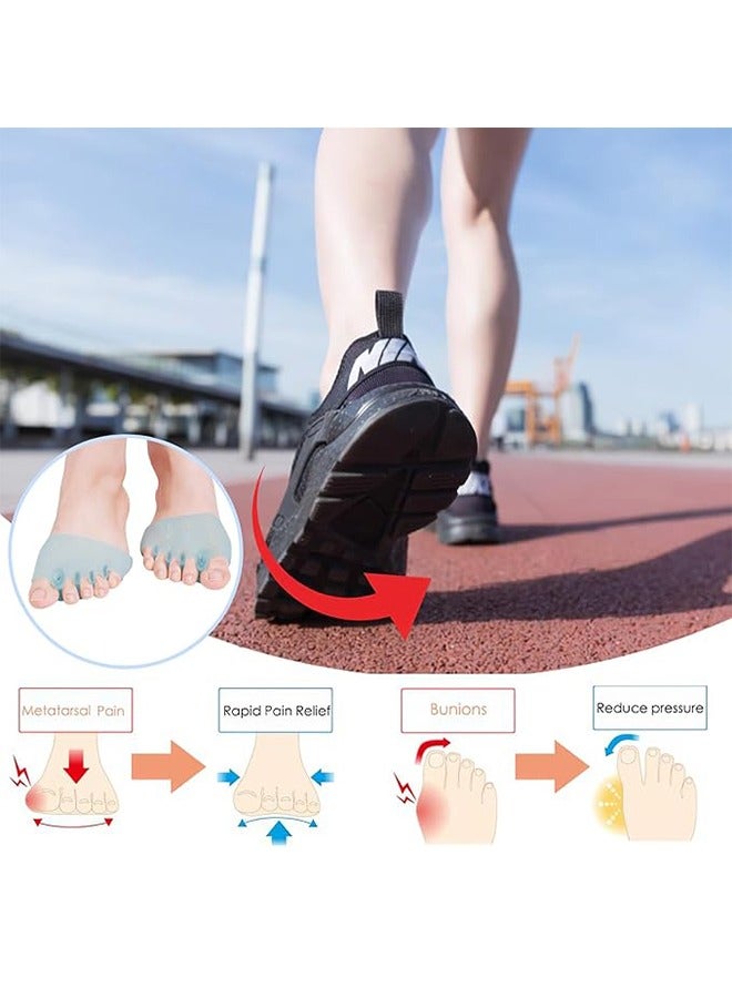 Metatarsal Pads (2 Pairs), Soft And Durable Foot Pads For Men And Women, Gel Toe Separator Pads For Mortons Neuroma, Blisters, Calluses, Metatarsal Foot Pain Relief - Blue - Image 4