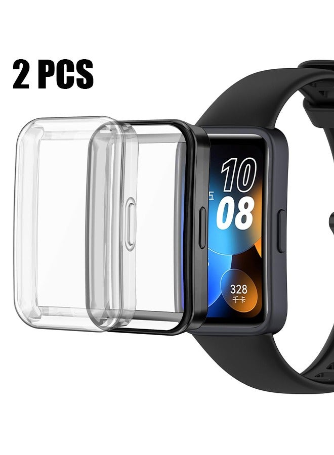 HY 2 Pack TPU Sceen Protector Case Cover Compatible for Huawei Band 9/Band 8 (Black+Clear)  - Image 1