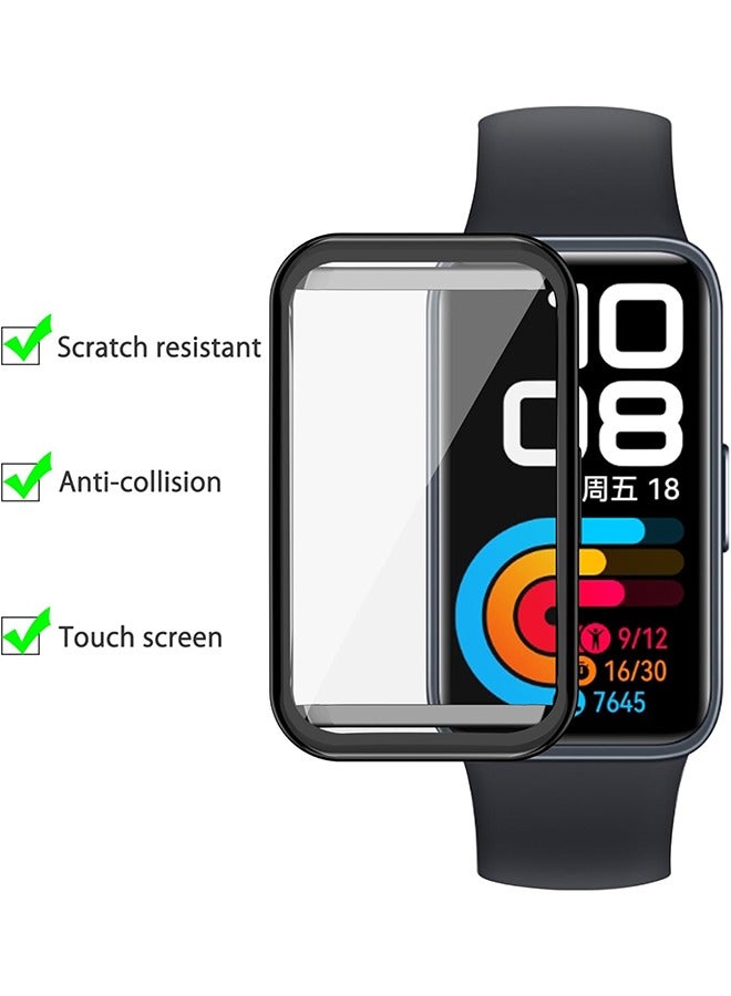 HY 2 Pack TPU Sceen Protector Case Cover Compatible for Huawei Band 9/Band 8 (Black+Clear)  - Image 2