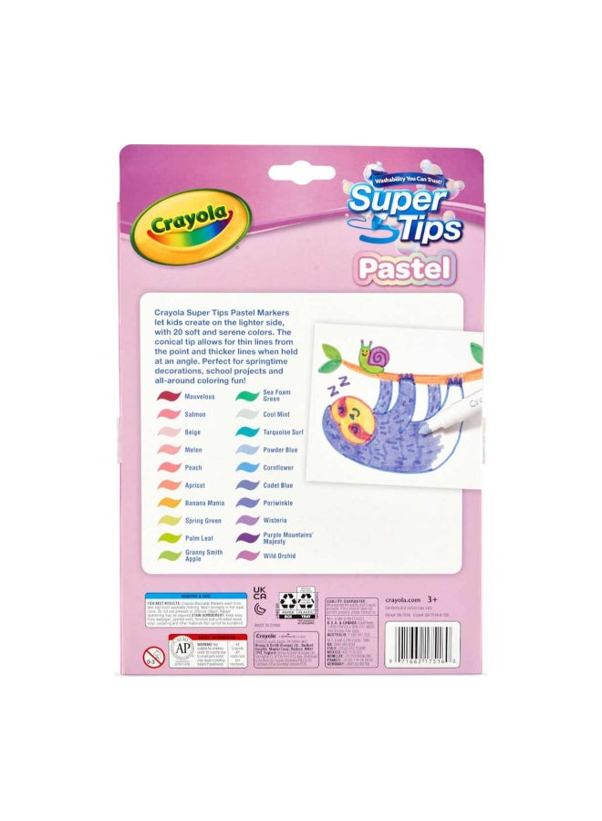 Crayola أقلام ماركر قابلة للغسل، نصائح سوبر، 20 قطعة - Image 5