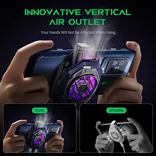 Black Shark Phone Cooler, Cell Phone Cooler FunCooler 3 Pro Radiator with Sleep Timer and Smart Fan Speed Settings Function for iOS/Android (2.63-3.46 Inches) Semiconductor Heatsink Cooling - Image 4
