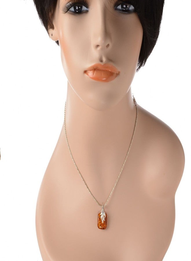 هوليداي غفت شوب مجوهرات العنبر من HolidayGiftShops للنساء - قلادة من الفضة الإسترليني المعتمدة من GIA وعنبر العسل البلطيقي على شكل سرخس، تتضمن سلسلة من الفضة الإسترليني عيار 925 - مجموعة مجوهرات من الفضة الإسترليني، صنع في بولندا - Image 2