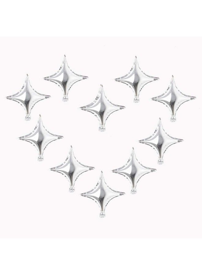 AnnoDeel 50 Pcs 10 Inch Star Foil Balloons, Silver Star Foil Balloons Pink Party Mylar Balloon For Baby Shower Wedding Birthday Decoration - Image 1