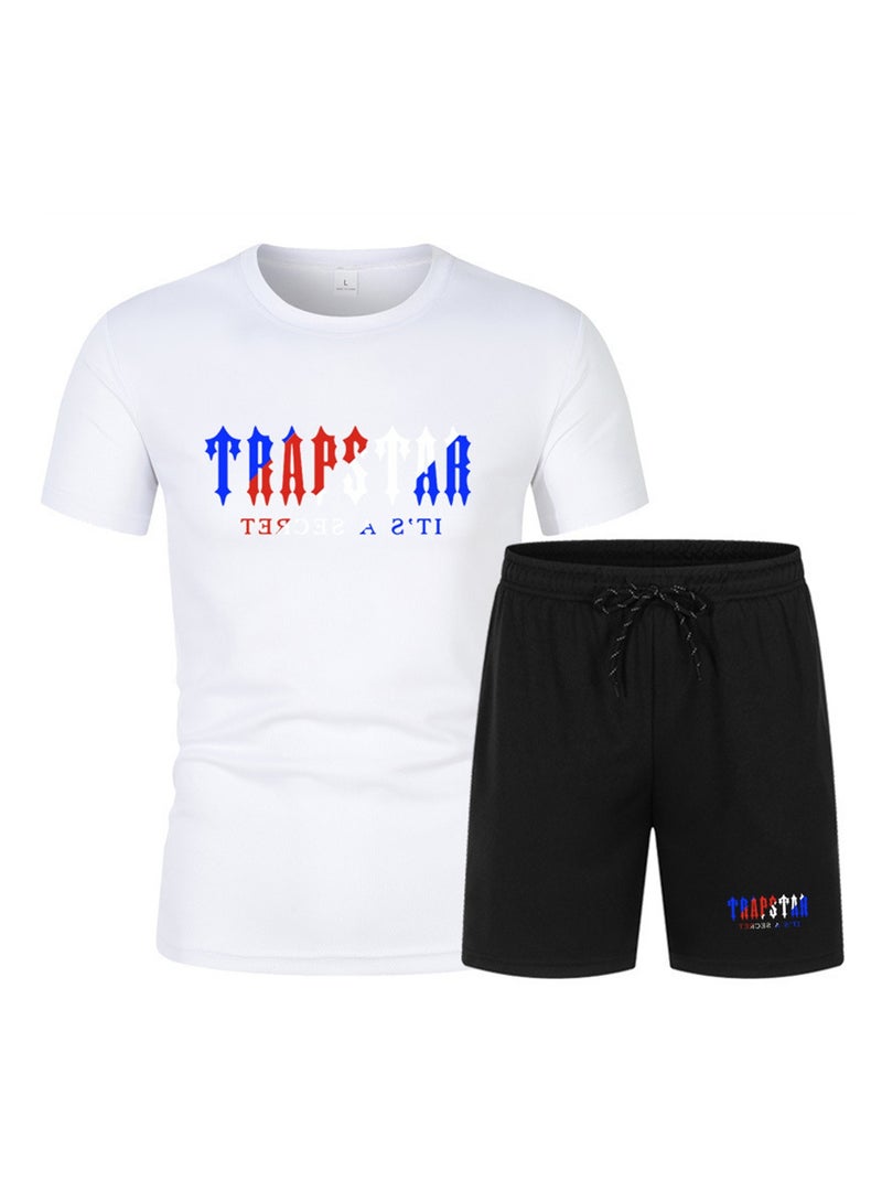 2PCS Summer Men's Short Sleeve T-Shirt Shorts Casual Two-piece Suit T-Shirt