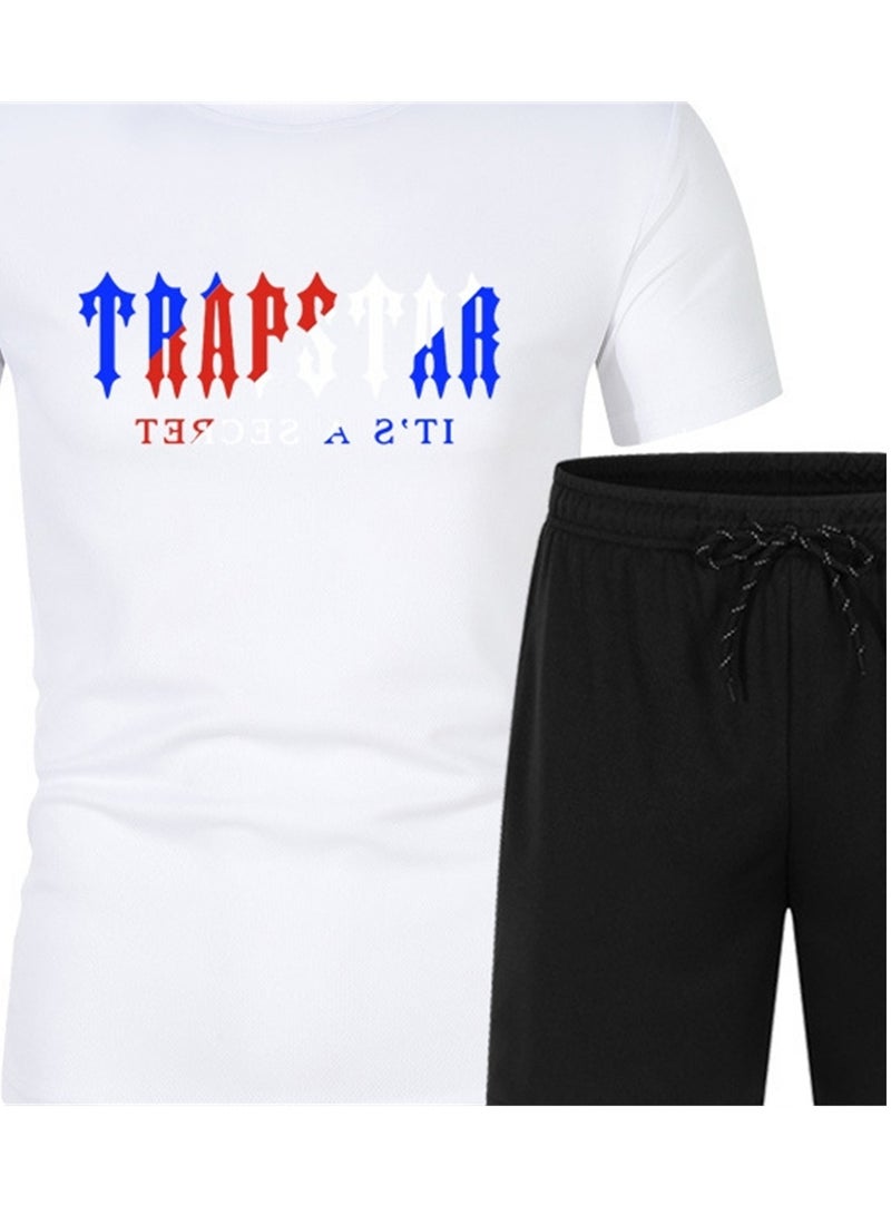 2PCS Summer Men's Short Sleeve T-Shirt Shorts Casual Two-piece Suit T-Shirt