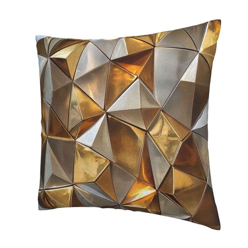 Droerfes Geometry Gold Throw Pillow Covers Set of 2 Couch Pillow Case Decoration Cushion Covers for Sofa Home Living Room Bedroom Outdoor 18X18 Inch - Image 5