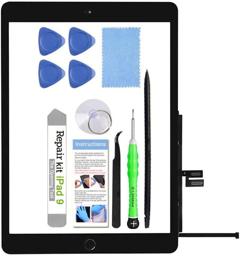 TSIOFO for iPad 9 (9th Gen 2021) A2602 A2603 A2604 A2605 Screen Replacement Glass Touch Digitizer Repair Kit with Home Button & Tools - Only for iPad 9 9th Generation - Image 1