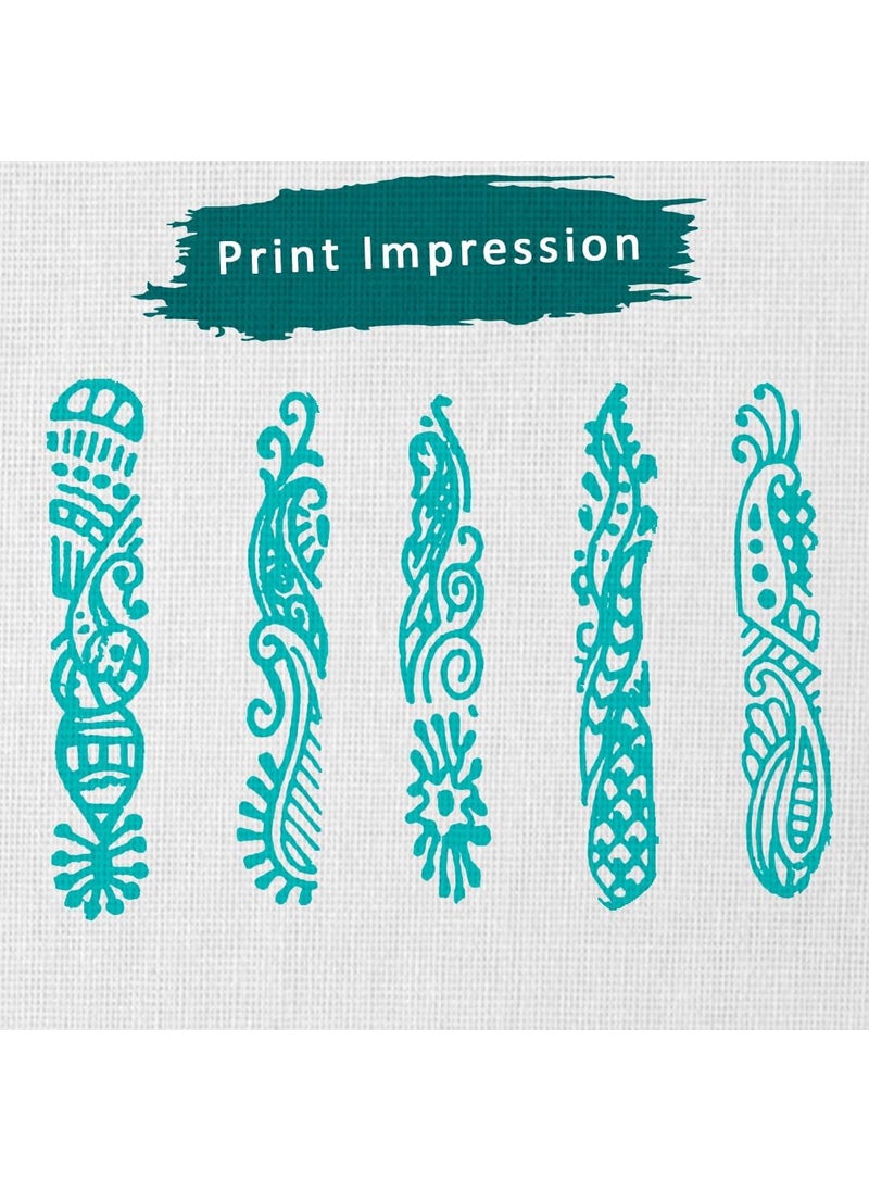 Hashcart Hashcart Wooden Indian Traditional Design Printing StampsBlocks for Printing Saree BorderDressesCraft Card MakingScrapbookClay Pottery Set of 5  - Image 3