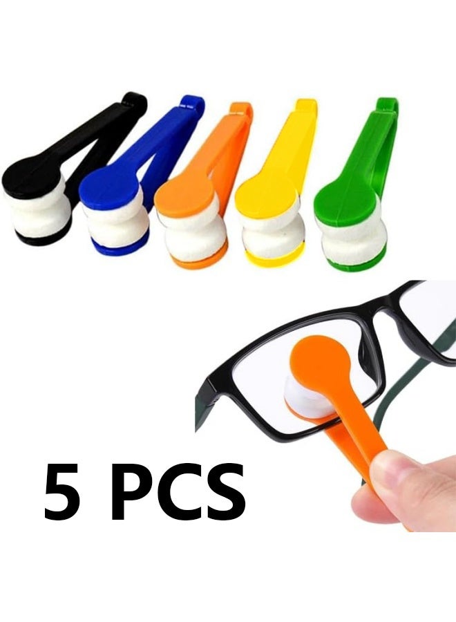 ٥ قطع صغيرة من منظف النظارات الشمسية المصنوع من الألياف الدقيقة، فرشاة ناعمة، أداة تنظيف، منظف نظارات صغير من الألياف الدقيقة، مشبك تنظيف (ألوان عشوائية) - Image 1