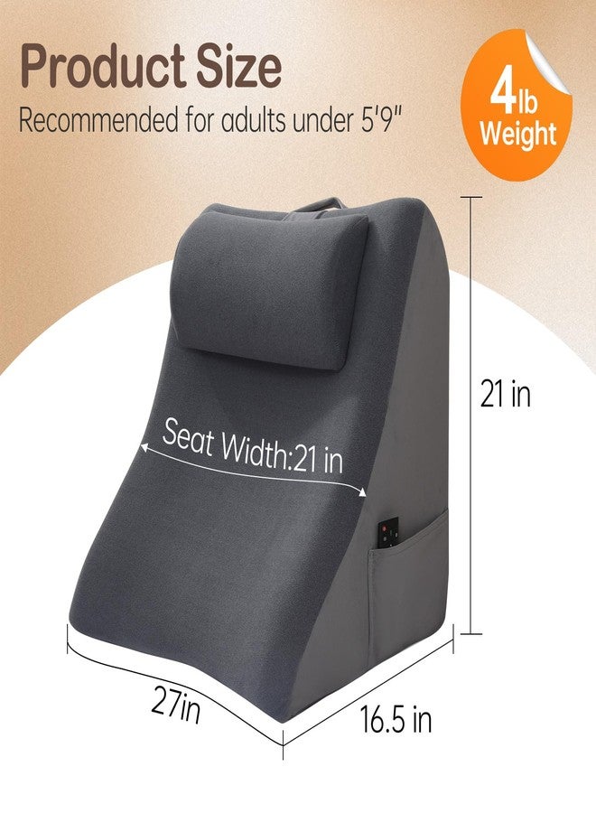 Vekkia Ergonomic Back Pillow for Adults - Adjustable Headrest Bed Backrest Pillow with Dual Layer Foam, 2 Modes for Sitting & Lying on Bed/Floor/Sofa for Reading, Soft Velvety Cover, Pocket - Image 5