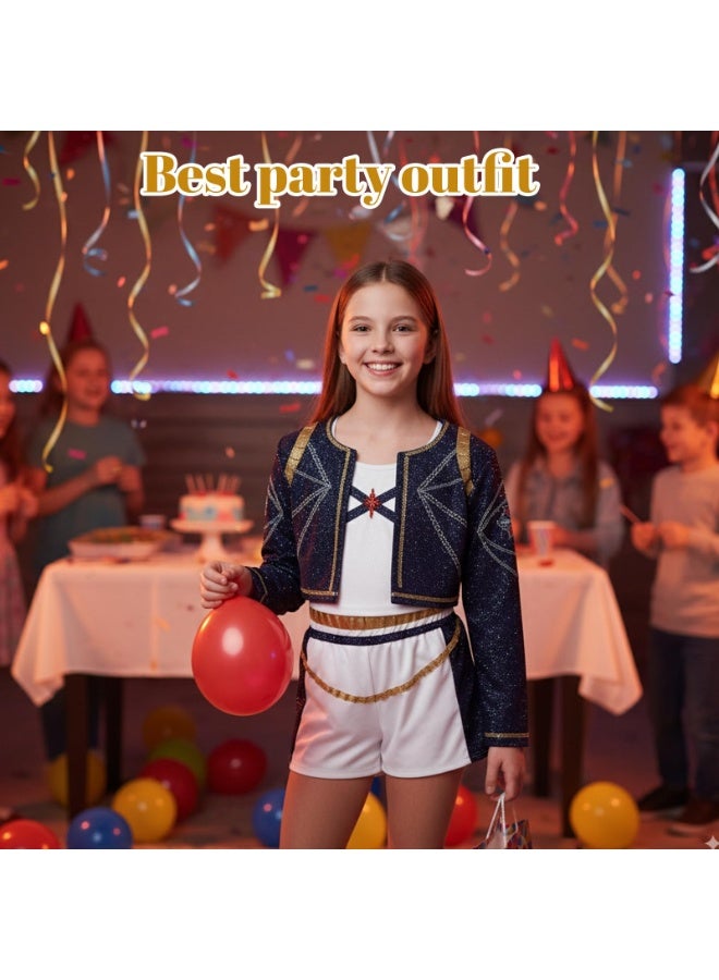 Halamodo 3 جهاز كمبيوتر شخصي K-POP شيطان صياد فتاة مجموعة رومي ميرا زوي كوسبلاي زي مجموعة، المغني الشعبي مطرزة أداء الملابس، الفتيات الرقص المسرح أداء الملابس مجموعة، لعب الأدوار حزب زي، مناسبة لأداء المسرح، الحفلات الموضوعية، عروض المواهب وغيرها من المناسبات، للأعمار 3-10 أزياء الأطفال - Image 5