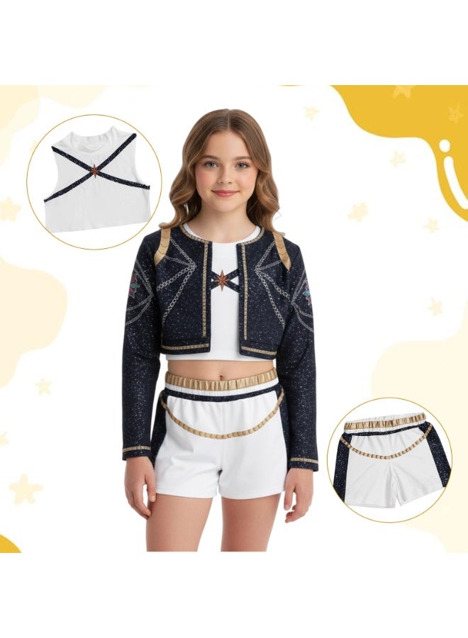 Halamodo 3 جهاز كمبيوتر شخصي K-POP شيطان صياد فتاة مجموعة رومي ميرا زوي كوسبلاي زي مجموعة، المغني الشعبي مطرزة أداء الملابس، الفتيات الرقص المسرح أداء الملابس مجموعة، لعب الأدوار حزب زي، مناسبة لأداء المسرح، الحفلات الموضوعية، عروض المواهب وغيرها من المناسبات، للأعمار 3-10 أزياء الأطفال - Image 3