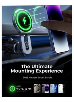 Lisen LISEN 15W for MagSafe Car Mount Charger 2024 Upgrade iPhone Wireless Automobile Car Phone Holder Vent Fit iPhone 15 Pro Plus Max 14 13 12 MagSafe Case (AIR VENT)  - Image 2