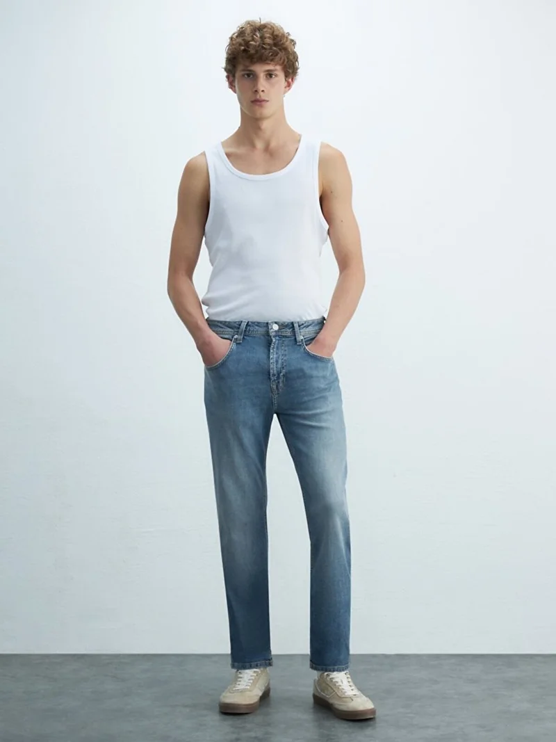 Paul P Straight Leg Mid Waist Jeans