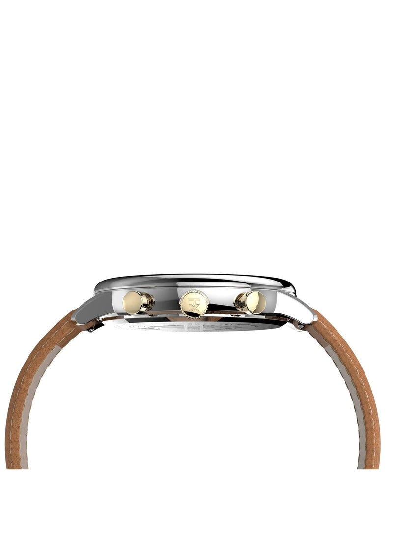 Timex Brass Analog Men's Watch With Tan Leather Band TW2U39000 - Image 2