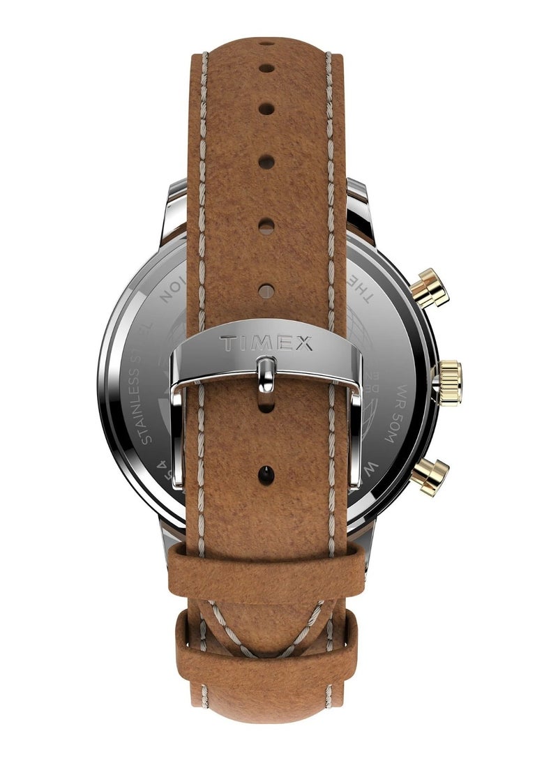 Timex Brass Analog Men's Watch With Tan Leather Band TW2U39000 - Image 3