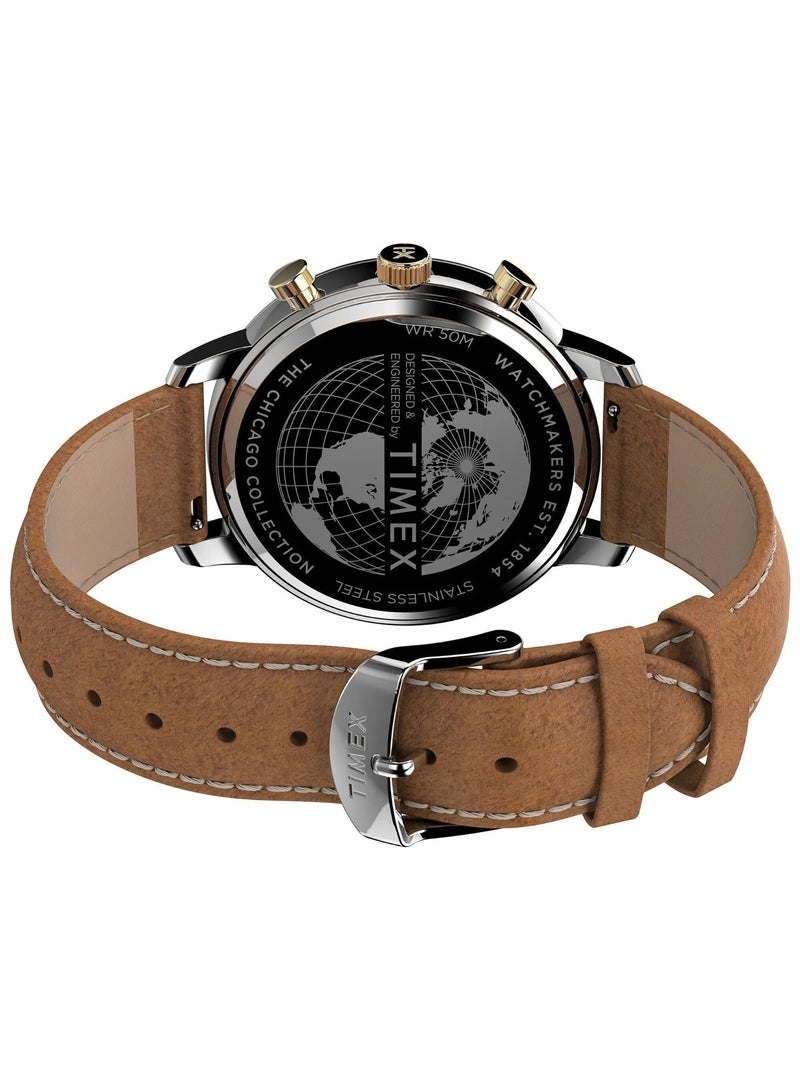 Timex Brass Analog Men's Watch With Tan Leather Band TW2U39000 - Image 4
