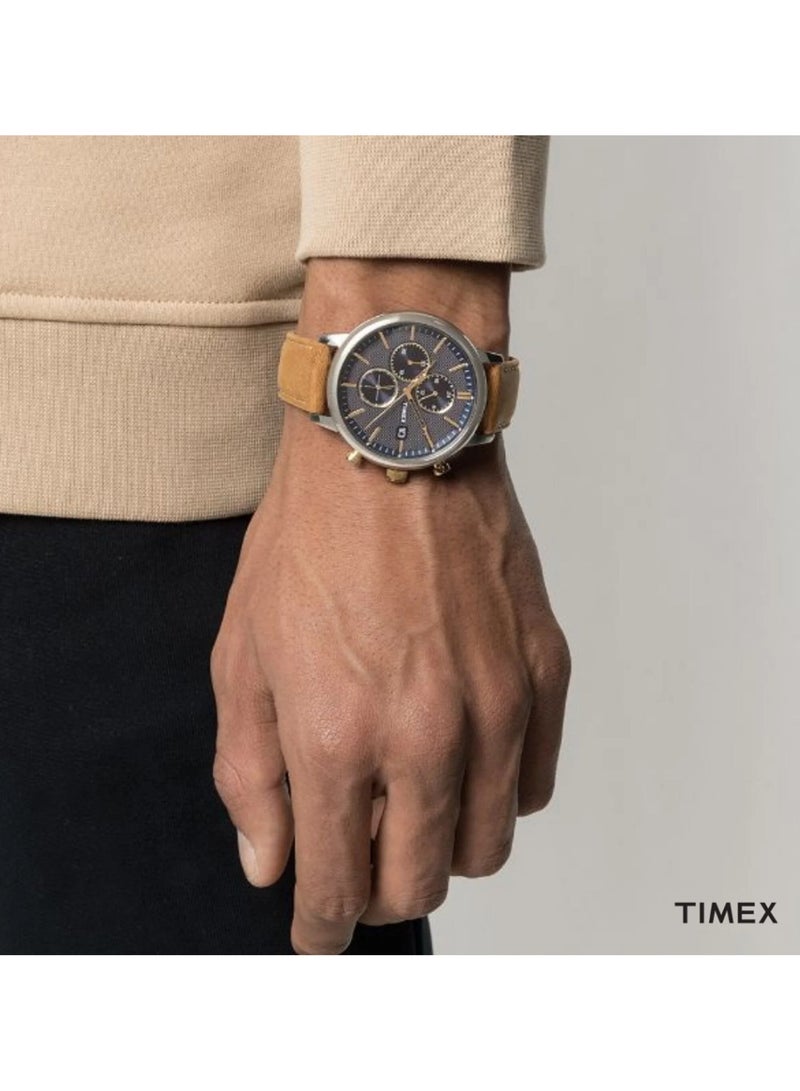 Timex Brass Analog Men's Watch With Tan Leather Band TW2U39000 - Image 5
