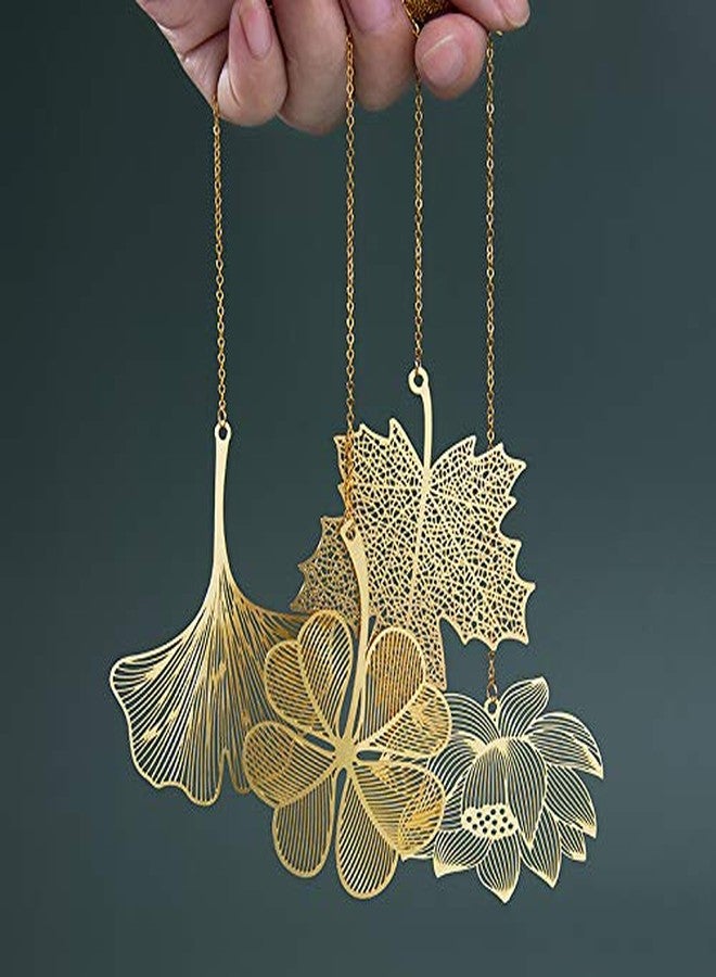 Fermus 4 Pack Metal Bookmarks with Chain, Golden Hollow Bookmark Gift for Book Lovers, Writers, Readers, Children, Teens, Men, Women, Adults - Image 4