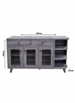 Living Storage Cabinet Modern Style Entrance Locker Storage Cabinet With Wood Leg Storage Rack With Doors 150*40*100cm  - Image 3