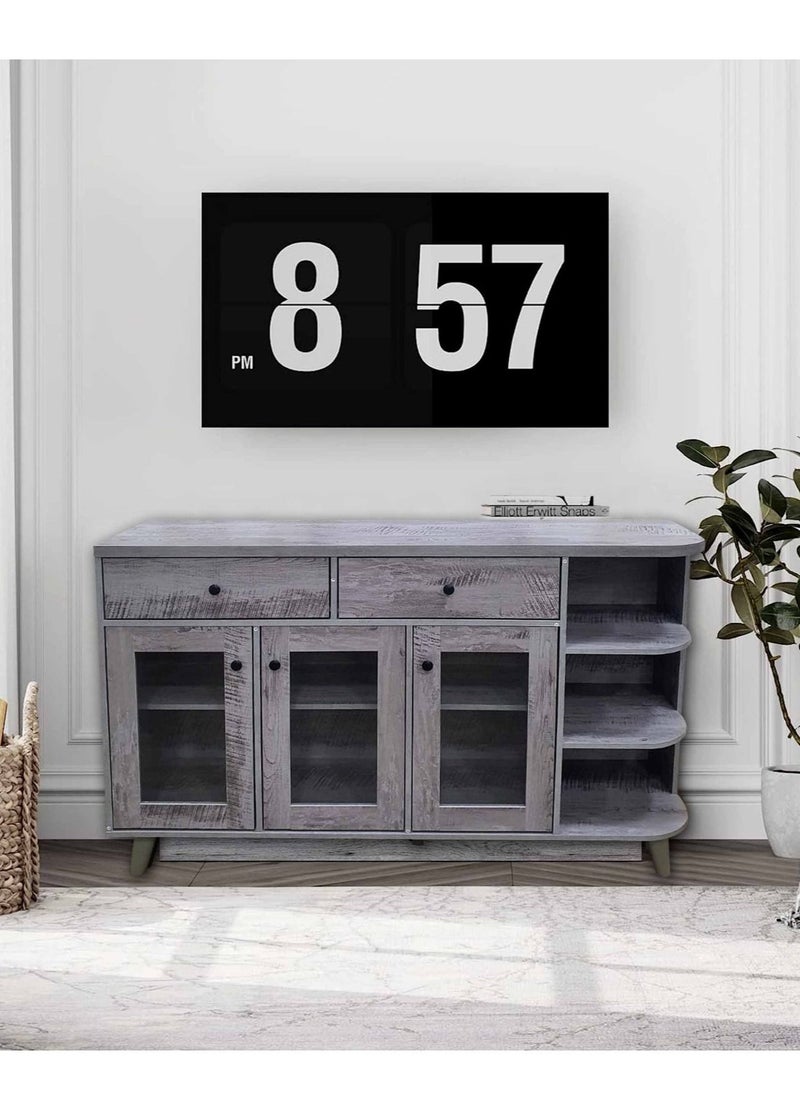 Living - Storage Cabinet Modern Style Entrance Locker Storage Cabinet With Wood Leg Storage Rack With Doors 150*40*100cm - Image 1