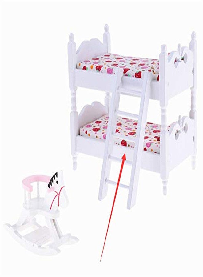 EatingBiting 1:12 Handmade mini Miniature Double Bedroom Furniture Bunk Bed Ladder Bunk Beds Room Furniture Accessories - Image 5