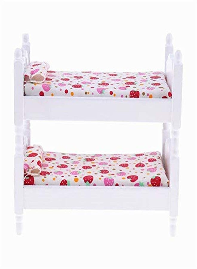 EatingBiting 1:12 Handmade mini Miniature Double Bedroom Furniture Bunk Bed Ladder Bunk Beds Room Furniture Accessories - Image 2