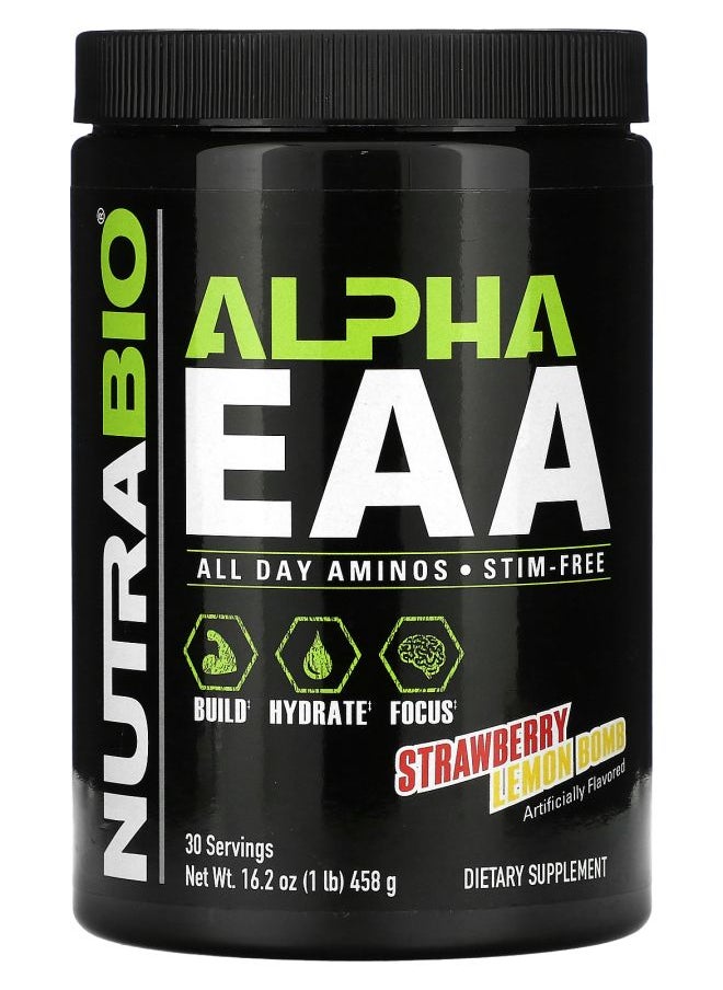 NutraBio Alpha EAA Strawberry Lemon Bomb 1 lb (458 g) 