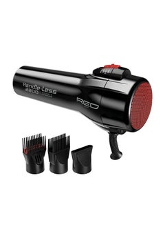 RED by Kiss Handle-Less 2200W Ceramic Tourmaline Hair Dryer, 3 Heat Settings, Pro Blow Dryer with Comb Attachment, Ionic for Frizz-Free Shine, Detangler & Straightening for 4C