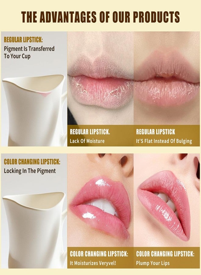 FYEBOO Gold Crystal Ph Lipstick Temperature-Sensitive Color Changing Lipstick, Long-Lasting Moisturizing Formula & Plumping Effect Transfer-Proof Lip Balm (02# Silver) - Image 4