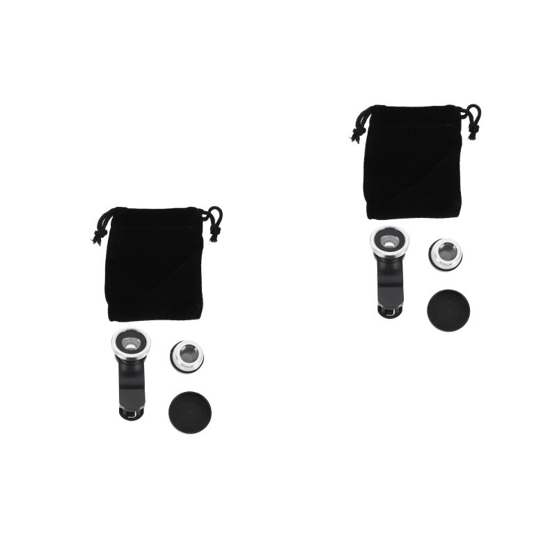 4 Sets Phone Camera Lens Multipurpose Fish Eye Marco Wide Angle Phone Lens Kit - Image 1