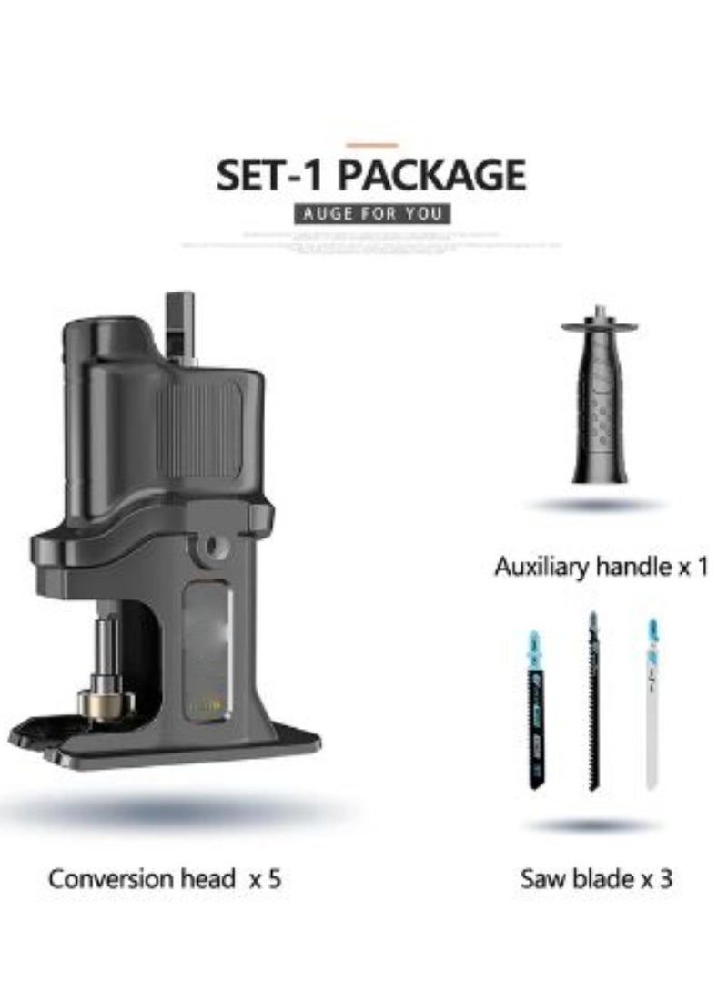 AROAQ Screwdriver Conversion Head, Electric Drill to Electric Saw, Household Reciprocating Saw, Multifunctional, Wood Tools - Image 1