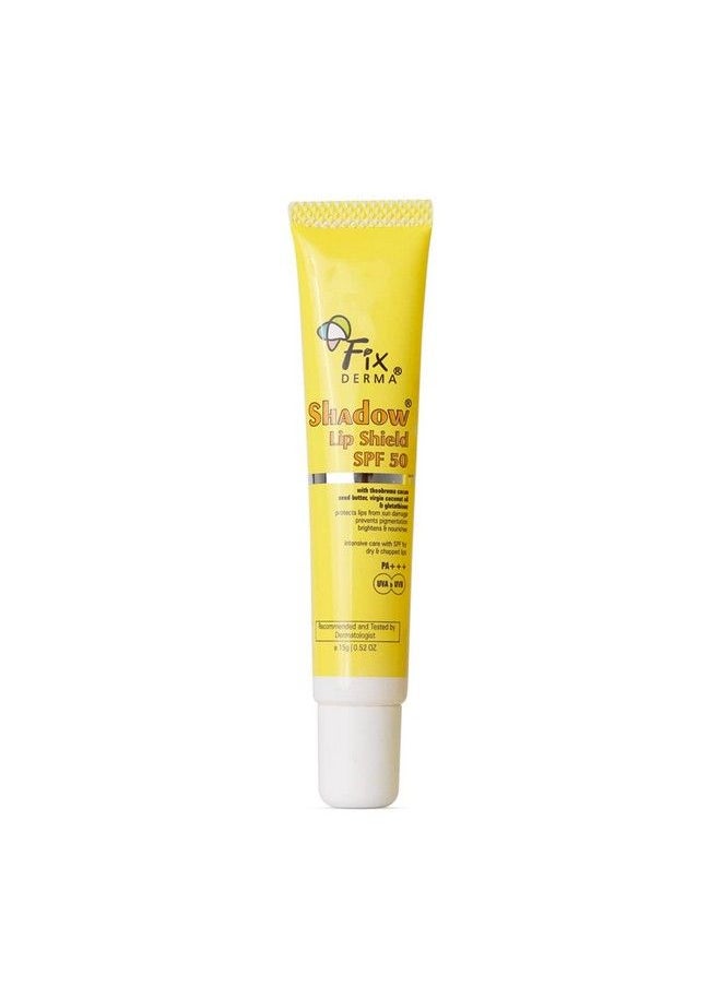FIXDERMA Shadow Spf 50 Lip Shield ; Lip Balm Spf 50 With Theobroma Cacao Seed Butter Virgin Coconut Oil & Glutathione ; Prevents Pigmentation & Sun Damage ; Pa+++ Sun Protector Uva & Uvb 15Gm  - Image 3