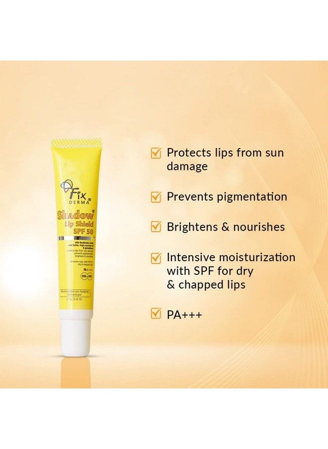 FIXDERMA Shadow Spf 50 Lip Shield ; Lip Balm Spf 50 With Theobroma Cacao Seed Butter Virgin Coconut Oil & Glutathione ; Prevents Pigmentation & Sun Damage ; Pa+++ Sun Protector Uva & Uvb 15Gm  - Image 4