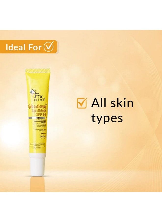 FIXDERMA Shadow Spf 50 Lip Shield ; Lip Balm Spf 50 With Theobroma Cacao Seed Butter Virgin Coconut Oil & Glutathione ; Prevents Pigmentation & Sun Damage ; Pa+++ Sun Protector Uva & Uvb 15Gm  - Image 5