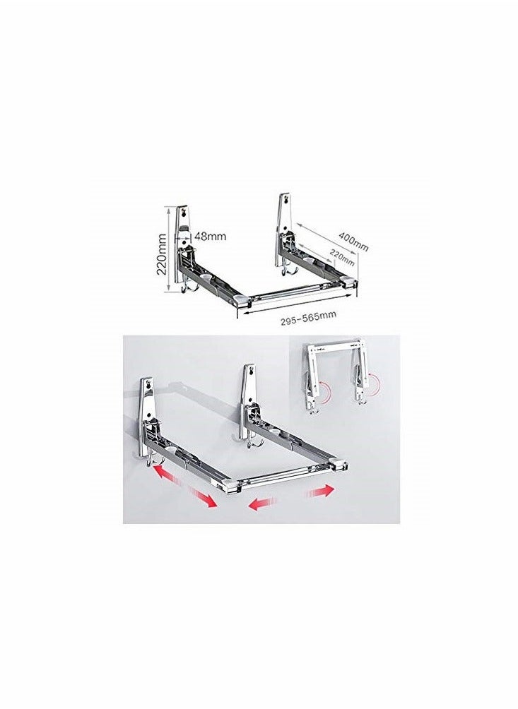 Y&D 304 Stainless Steel Microwave Oven Wall Mount Stand Holder Shelf Rack with Removable Hook  - Image 5