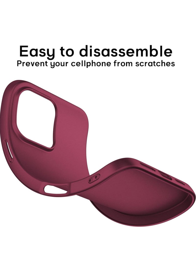 NEW iPhone 16 Pro Max Ultra-Thin Matte Wine Red Case – Soft Touch Cover with Camera Lens and Screen Protectors, Anti-Scratch Shockproof Slim Design - Image 5