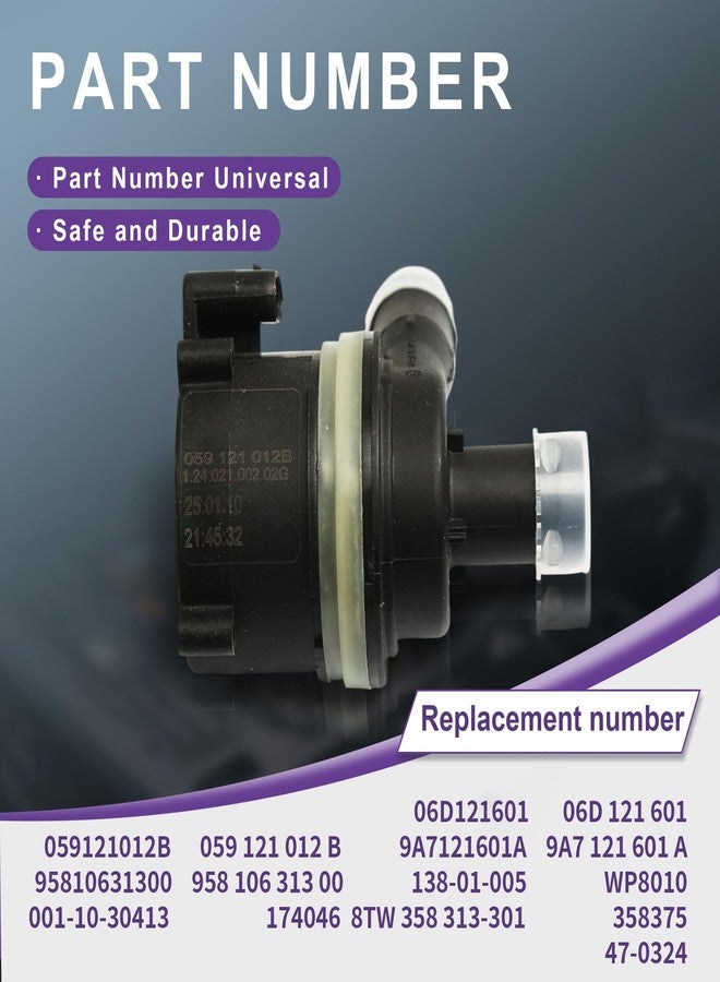 Sprwinautummer 059121012B Auxiliary Coolant Water Pump 06D121601 Engine Water Pump 3.0TDI Replacement for VW Touareg Audi A4 A5 S5 A6 Q5 Q7 Avant Quattro Porsche Cayenne Macan Panamera 2007-2022 - Image 4