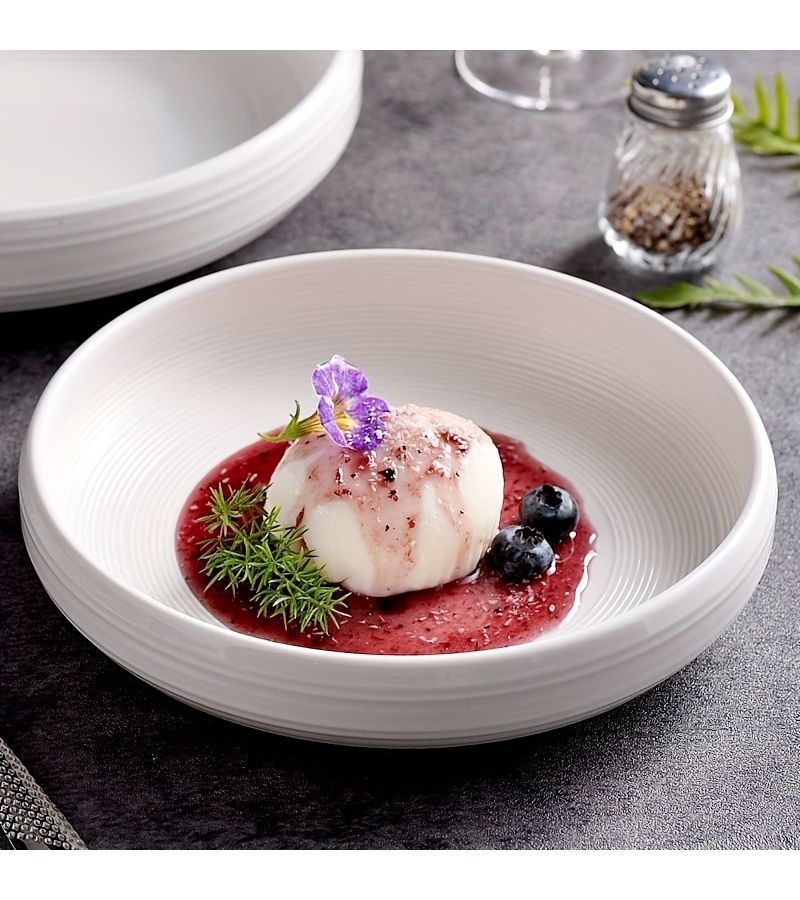 A Large 10 Inch Wes Drum Bowl Artistic Ceramic Dessert Soup Noodle Serving Bowl Light Luxury Home Decor - Image 1