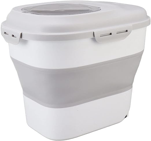 Olpad Foldable Dog Food Storage Container bin for 30Lb Pet Food Cat Food Fish Food with Measuring Cup Sealed Lid Wheels Large Airtight Plastic Containers 50 Pound Rice Kitchen Storage Holder - Image 1