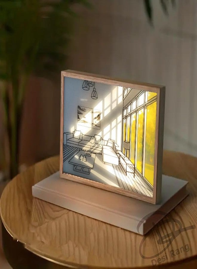 Desi Rang 3D LED Photo Frame, Wall hanging & Tabletop Picture, 3 Colors, Adjustable Brightness, Decorative & Night Lamp For Bedroom Home, Bedside Glowing Light Decor Art, (Living Room) - Image 3