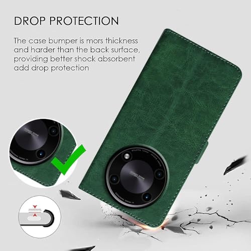 Casotec Flip Cover Compatible with Acer Super ZX 5G | Premium Leather Finish | Inbuilt Pockets & Stand | Flip Cover Back Case for Acer Super ZX 5G (Green) - Image 3