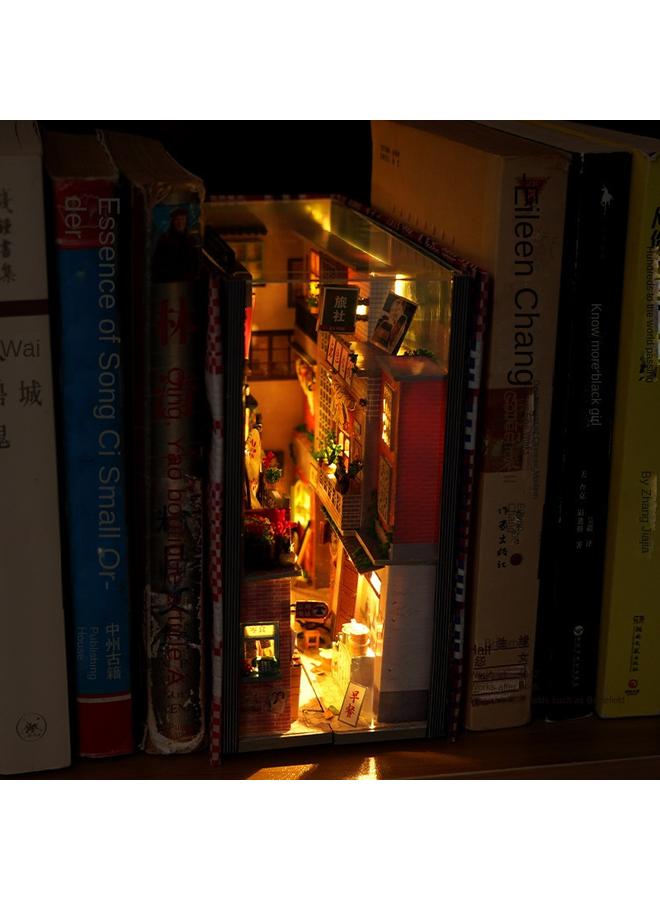 Bluejw Diy Cabin Cherry Blossom Alley 3D Three-dimensional Hand Assembled With Lamp Book Stand Creative Model Decoration Gift For Women - Image 5