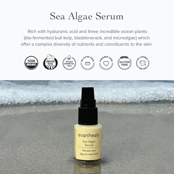 evanhealy Sea Algae Anti Wrinkle Serum for Sensitive Skin | Lightweight Firming Face Serum Anti Aging | Facial Serum with Hyaluronic Acid & Botanical Extracts - Image 3