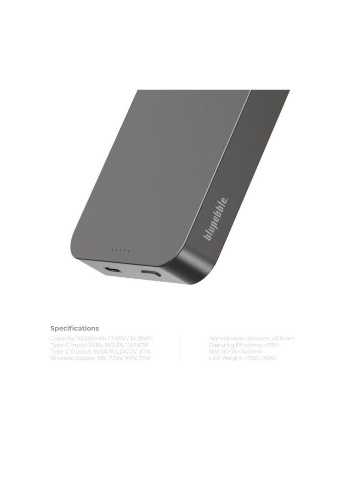blupebble بنك طاقة لاسلكي 15 وات Core Pod Max 10000 مللي أمبير في الساعة Magsafe - Image 3